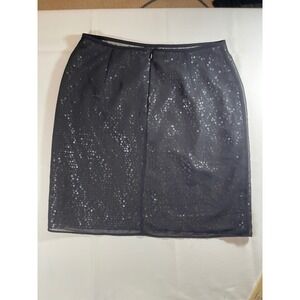 Saks Fifth Avenue Sequin‎ Skirt Party Cocktail Evening Occasion Black Skirt 6
